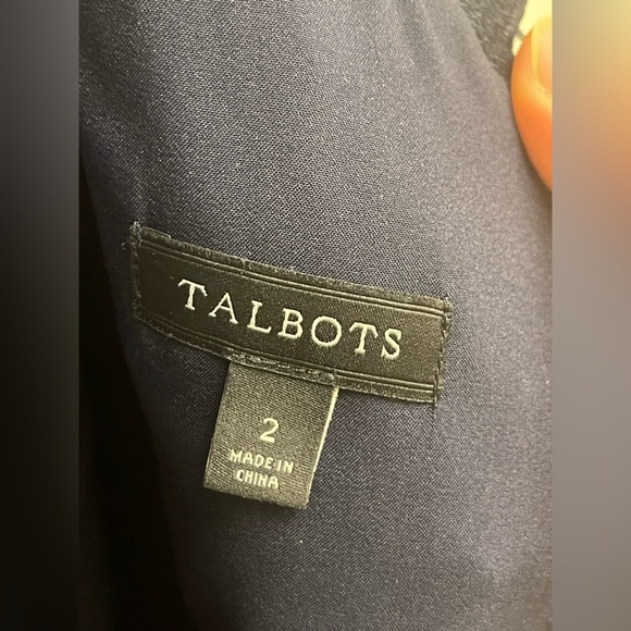 Talbots Navy Lace Peplum V Back Cocktail Dress Size 2 - Picture 5 of 8